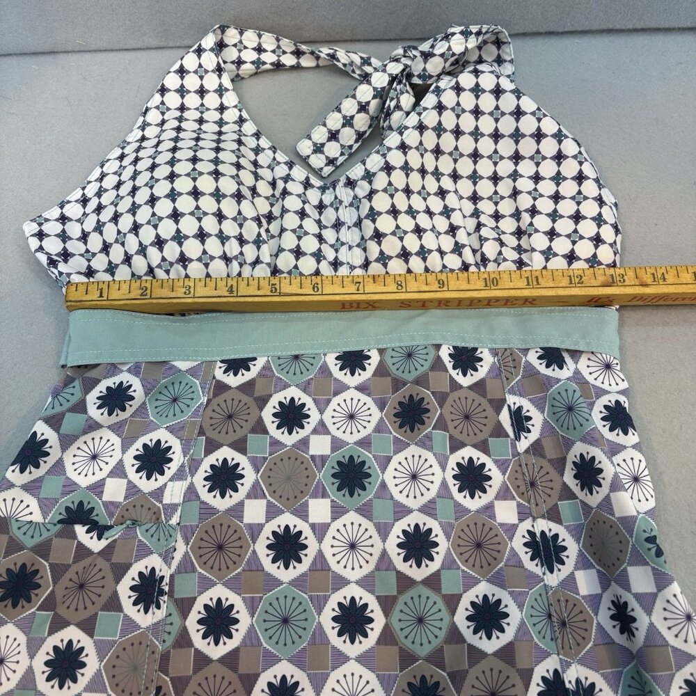 Ascend Rip Tide Athletic Halter Dress Geo/Floral‎ Print Aqua/Purple Size Medium - Picture 10 of 13